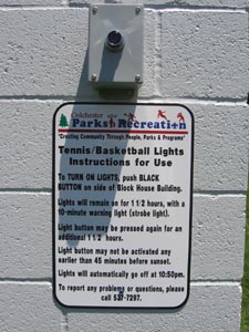 Park Light switch for different basketball and tennis courts