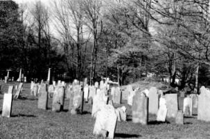 Black and White Photo of Ancient Burial Grounds