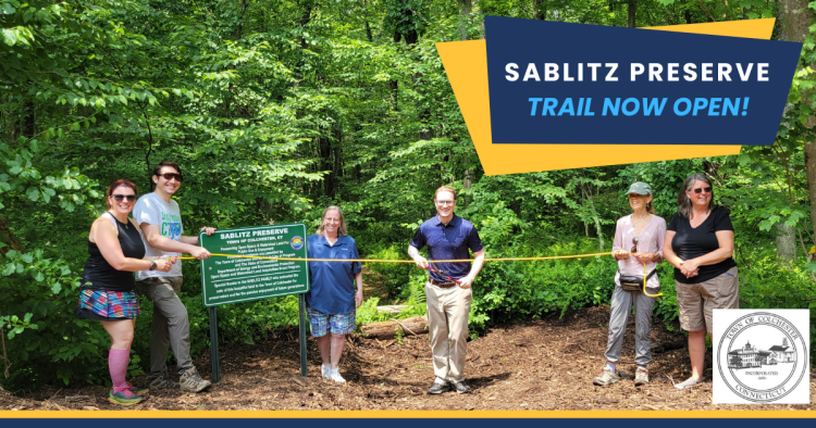 Sablitz Preserve Trail Opening Colchester CT with First Selectman Bernie Dennler, Dan Hickey, and Tiffany Quinn
