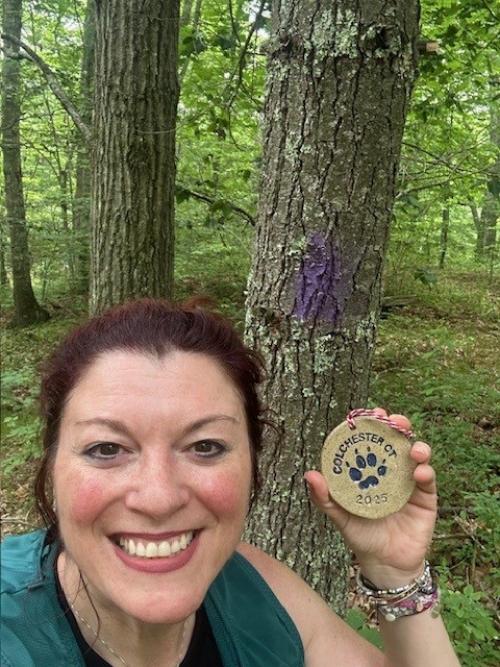 Michele O with Medal #7 at Sablitz Preserve, Colchester CT