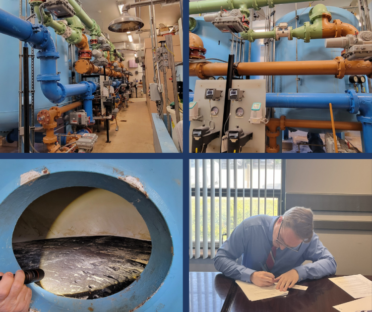 Colchester filter plant at Cabin Road and Taintor Hill, First Selectman Bernie Dennler signs DWSRF-funded contract in summer 2025