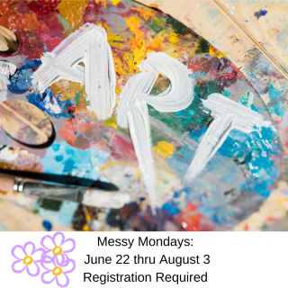 messy art background with the word ART in white paint