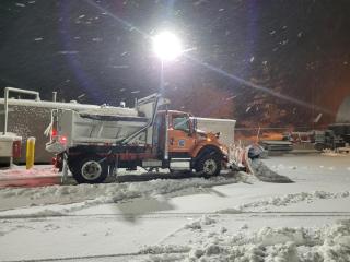 Plow Truck at Colchester Public Works preps for 2026 blizzard