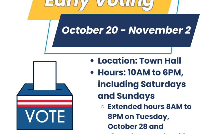 Colchester CT Early Voting Oct 20 - Nov 2