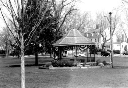 Black and White Photo of Town Green