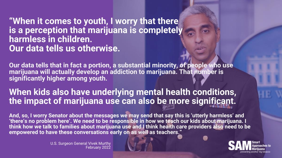 Surgeon General warning regarding youth marijuana use