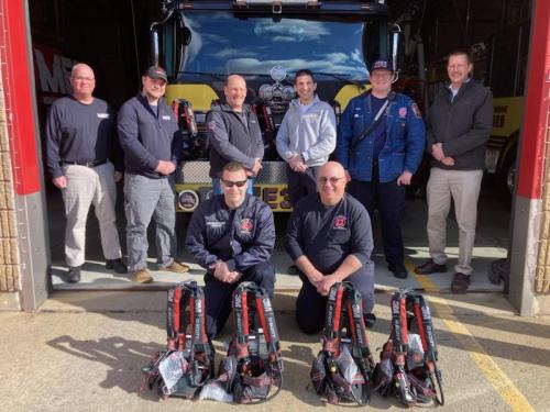Firefighters with new airpacks