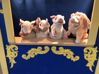 The stars of the annual "Three Piggy Opera" performed for Kindergarteners.