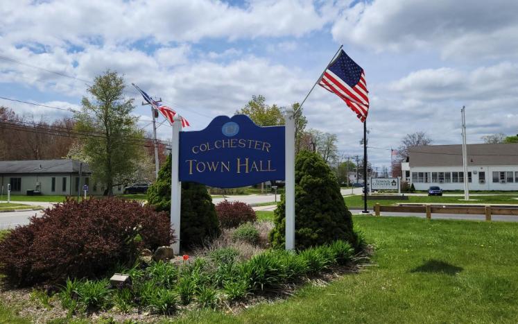 Town Hall sign repainted 2024